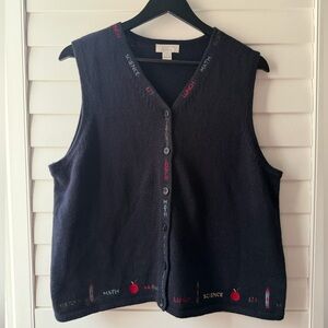 Christopher & Banks School Theme Knit Vest
